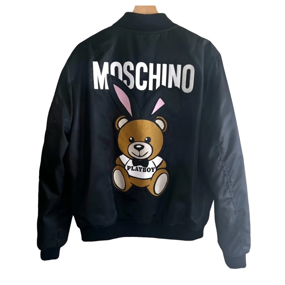 Moschino couture X Playboy Toy Bear Bomber Jacket Sz 52